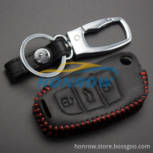 2016 new products-- 3 button key leather case used for Q3 Q7 A3 A1 TT R8